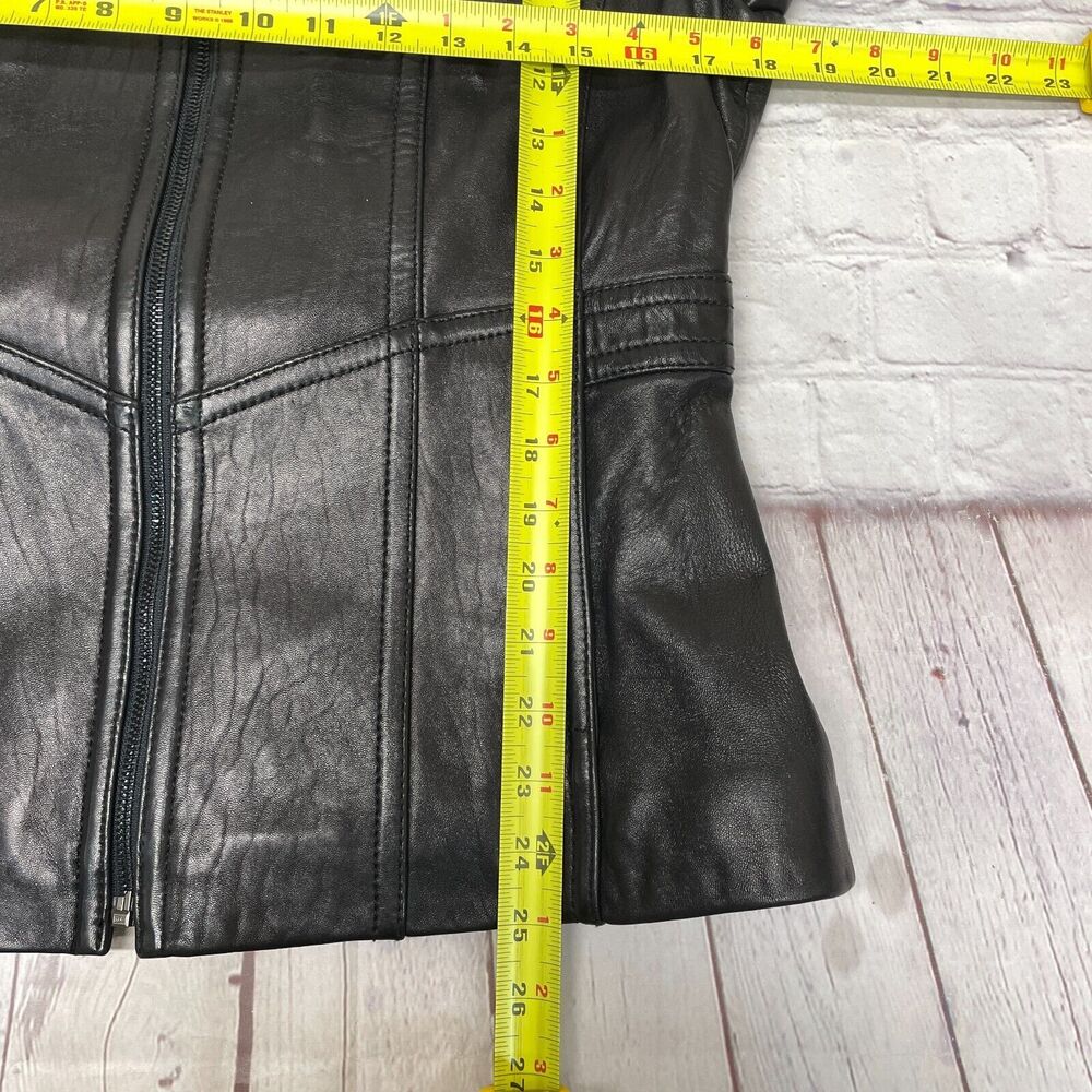 Anne Klein Women 100% Leather Full Zip Jacket Size Large M290 -4 - Picture 4 of 15